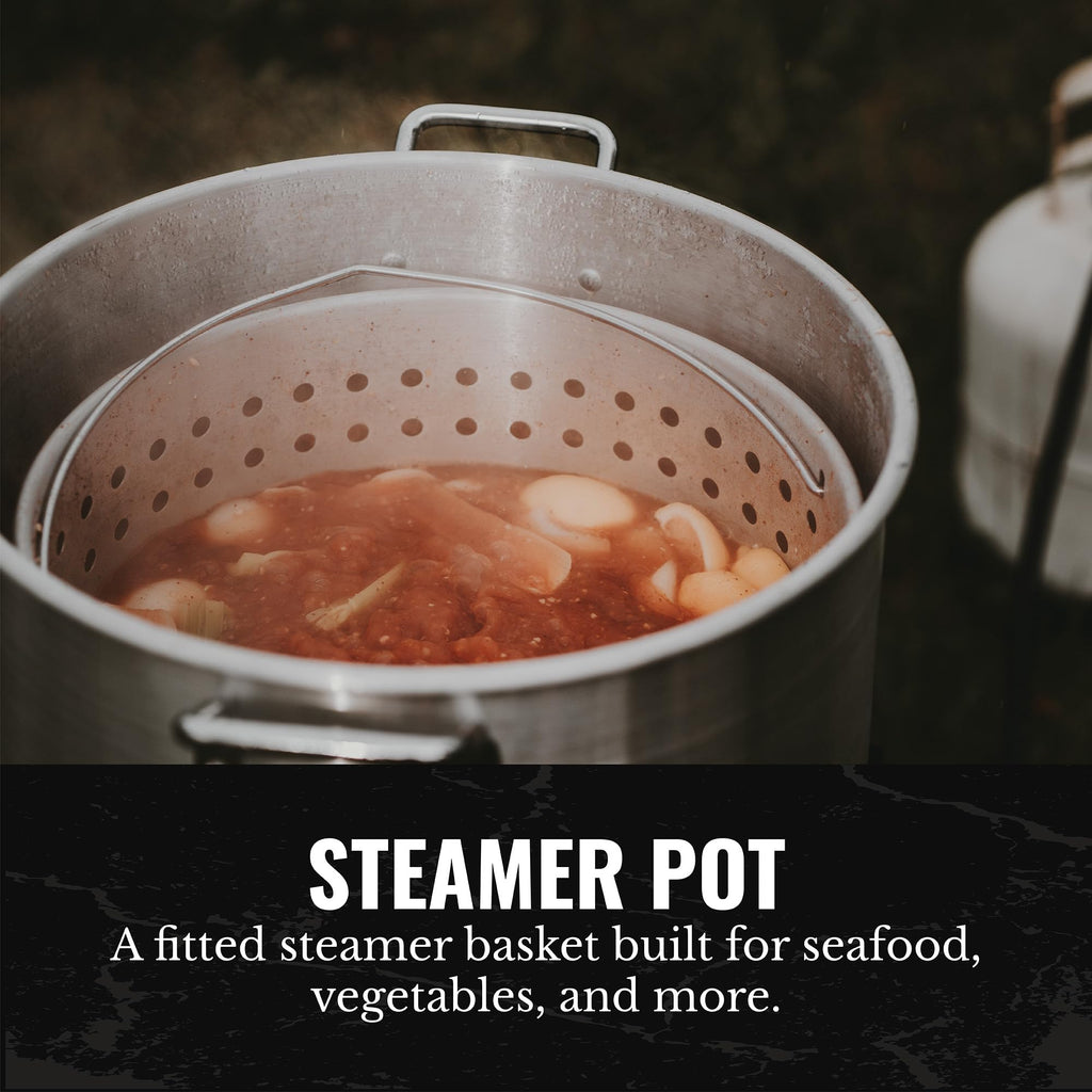 60Qt Aluminum Stock Pot with Strainer and Lid Y91497