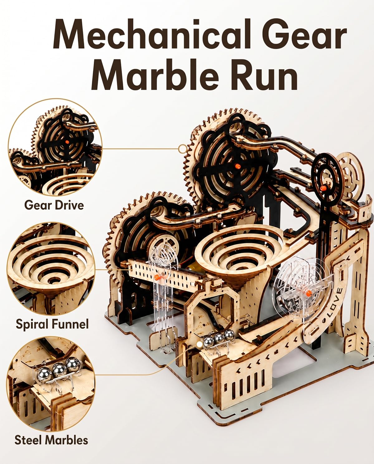 3D Wooden Puzzle Marble Run Model Kit F98609