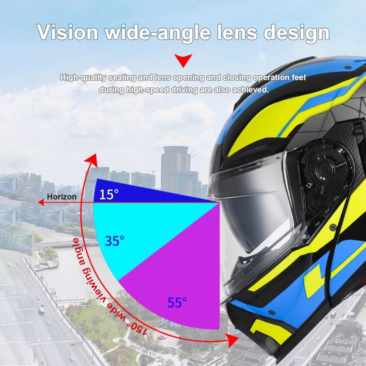 Bluetooth Modular Motorcycle Helmet with Dual Visor Full Face Flip Up DOT Approved N712050