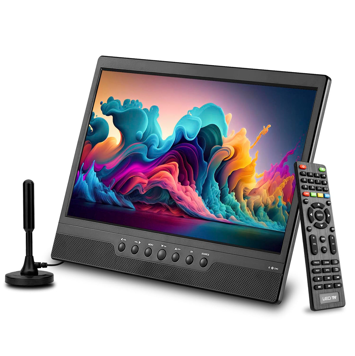 14 Inch Portable TV with Rechargeable Battery, ATSC Tuner, USB/HDMI/AV, 12 Volt V86452