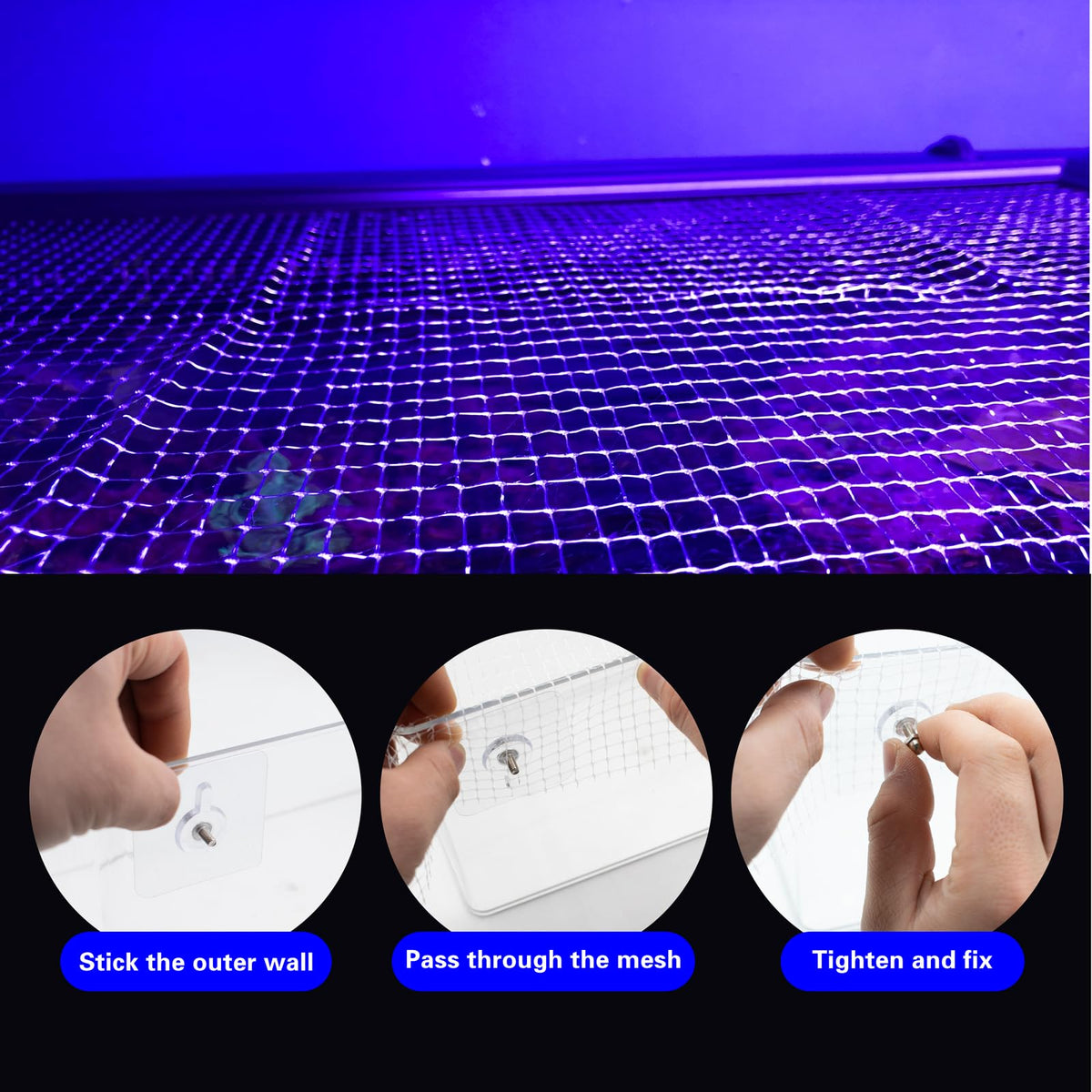 Clear Mesh Netting with 8 Screws W630