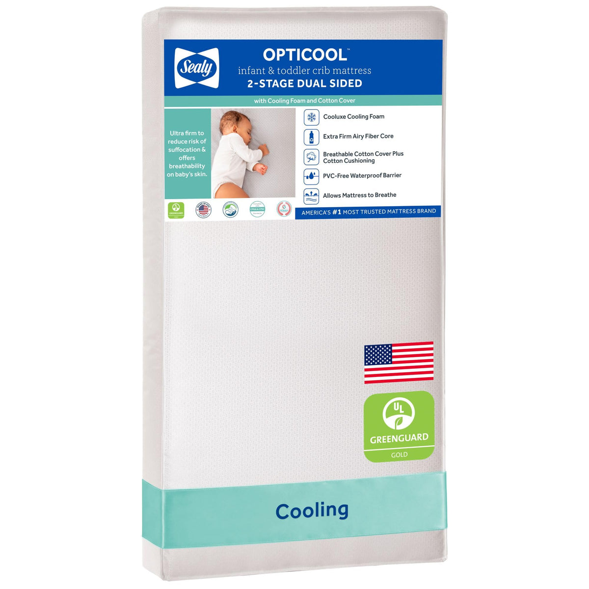2 Stage Breathable Cooling Foam Cotton Crib Mattress K662915
