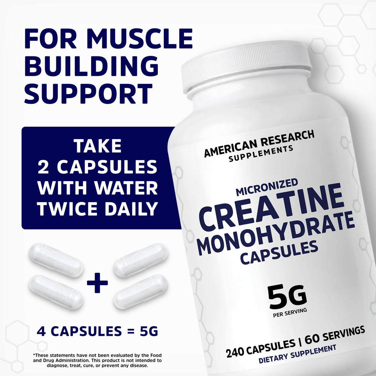 Micronized Creatine Monohydrate Capsules 5G E413113