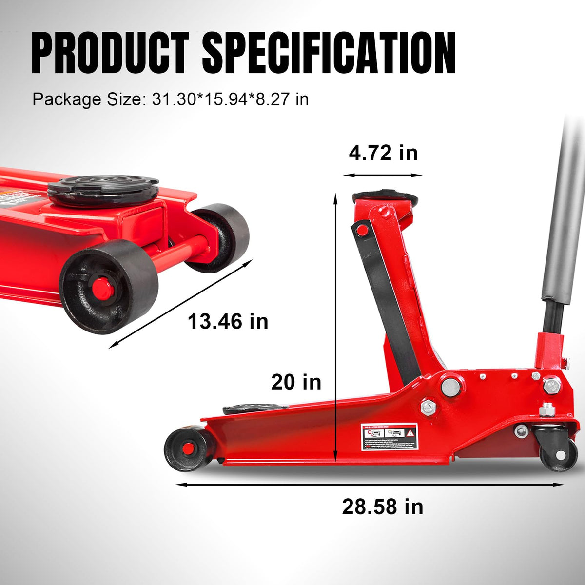 4 Ton Hydraulic Low Profile Floor Jack V90535