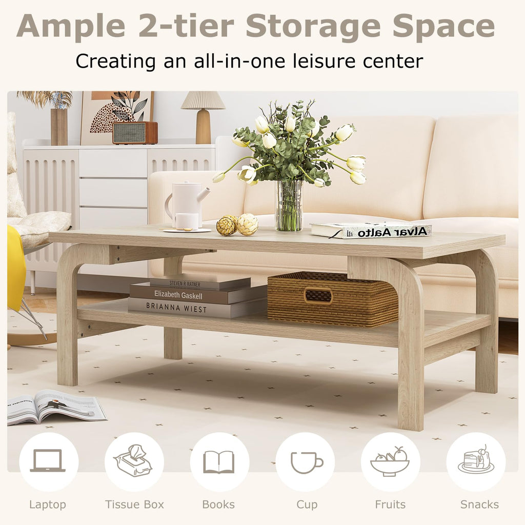 2-Tier Coffee Table with Storage L2077