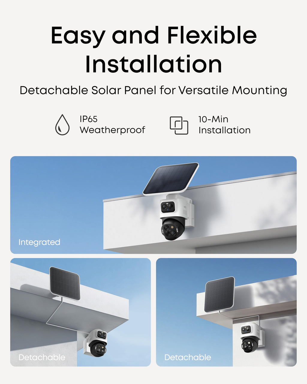 4K Solar 3-Lens PTZ Security Camera 4-Cam Kit C267