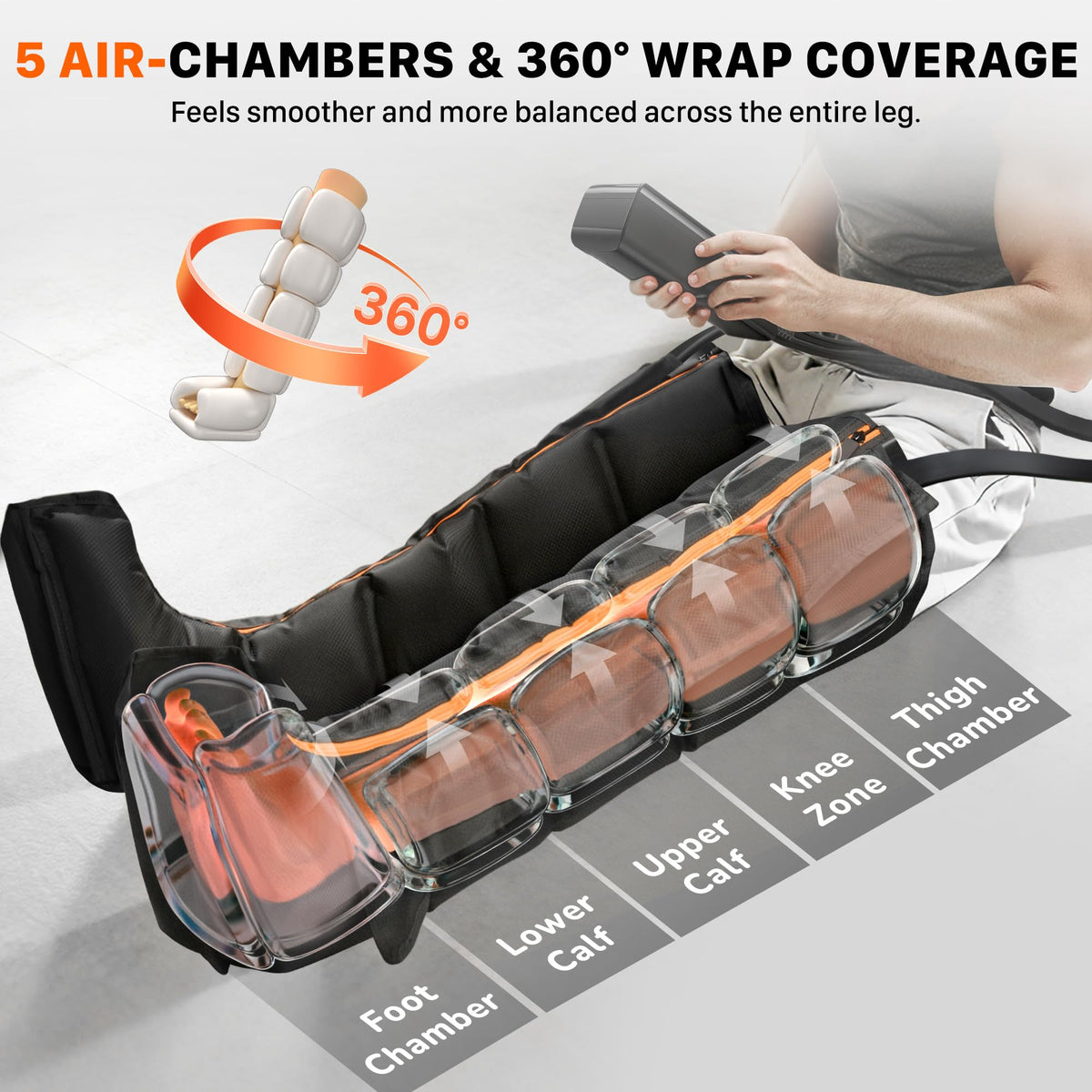 Air Compression Boots Leg Massager with Heat C1307