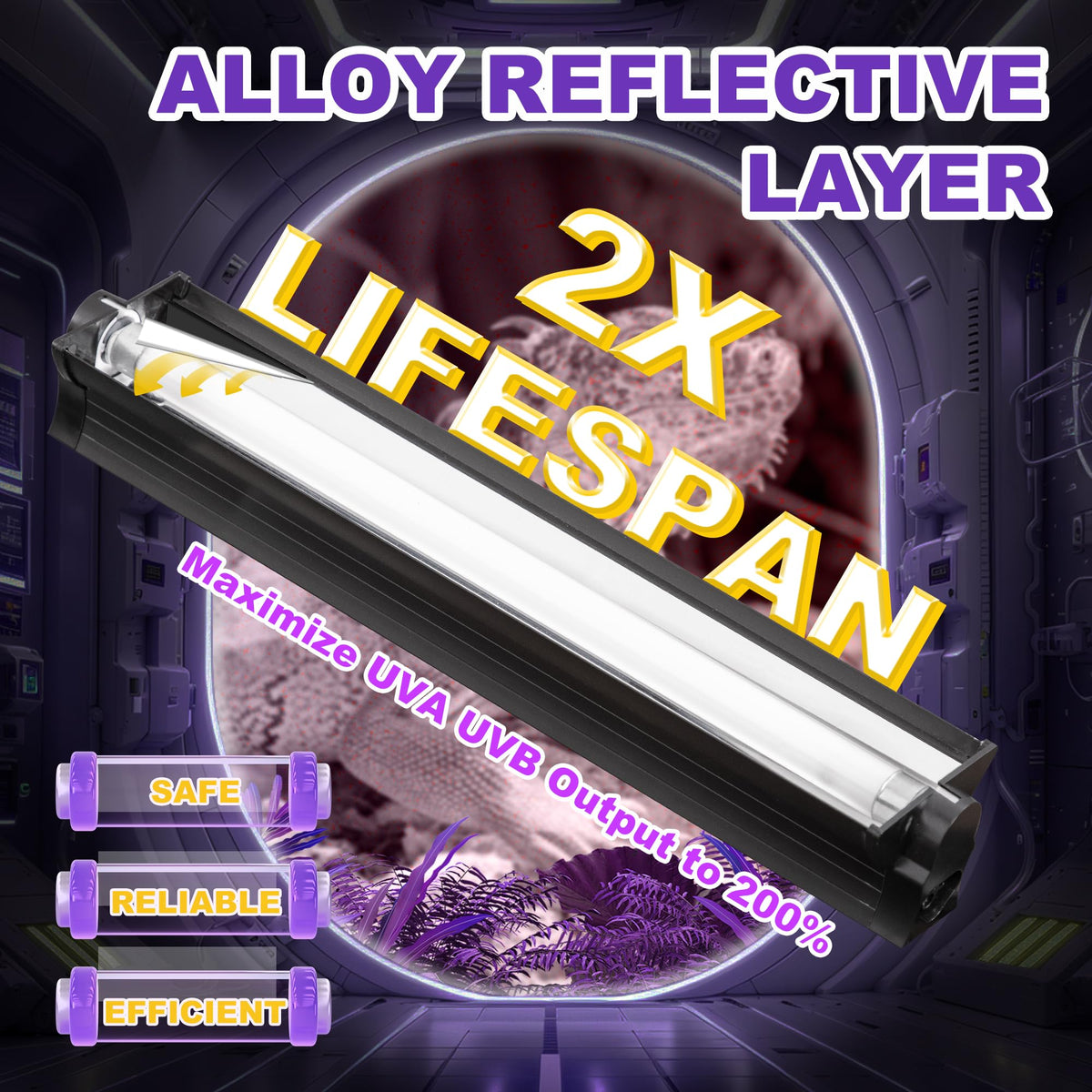 8W 10.0 UVB Reptile Light Fixture A910