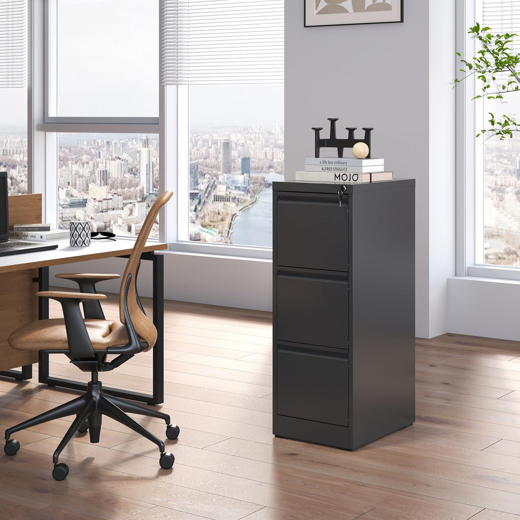Black 3 Drawer Metal File Cabinet K657736