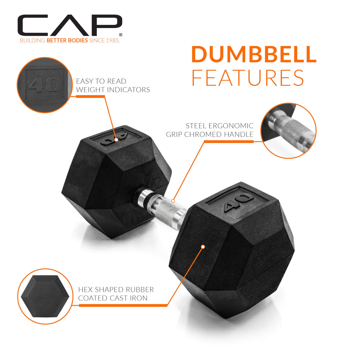 Rubber Coated Hex Dumbbell C840187