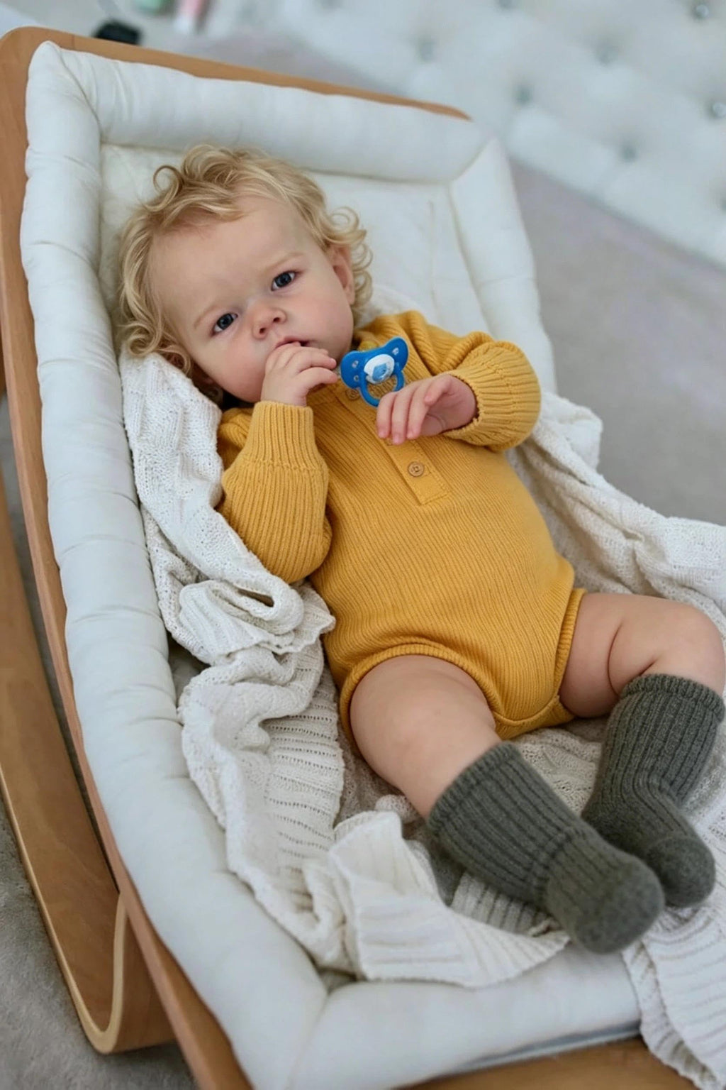 22" Realistic Baby Doll Boy Blonde Hair P648570