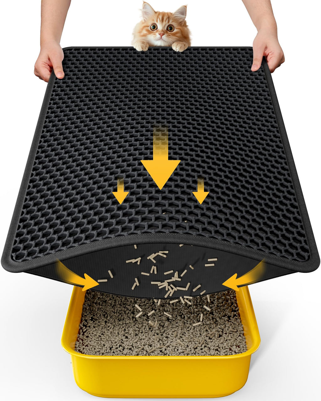 Cat Litter Mat 30 x 24 in Waterproof Non-Slip Black S20658