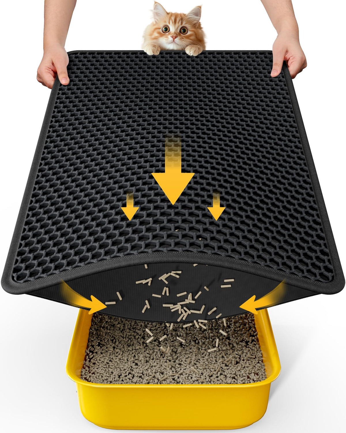 Cat Litter Mat 30 x 24 in Waterproof Non-Slip Black S20658