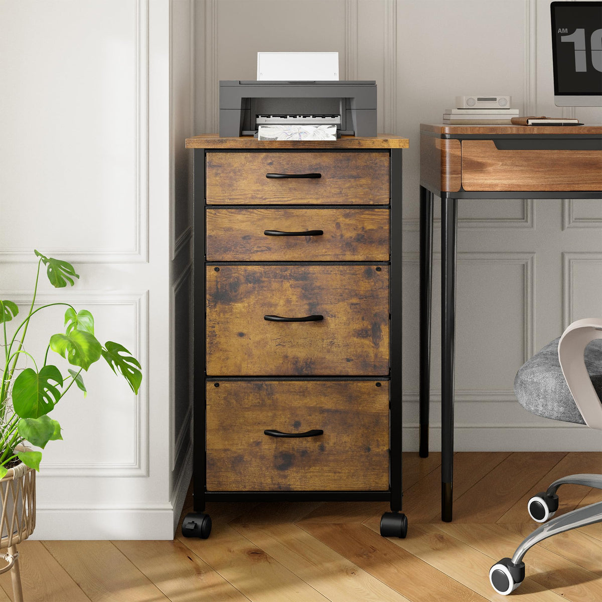 4 Drawer Rolling File Cabinet F43106