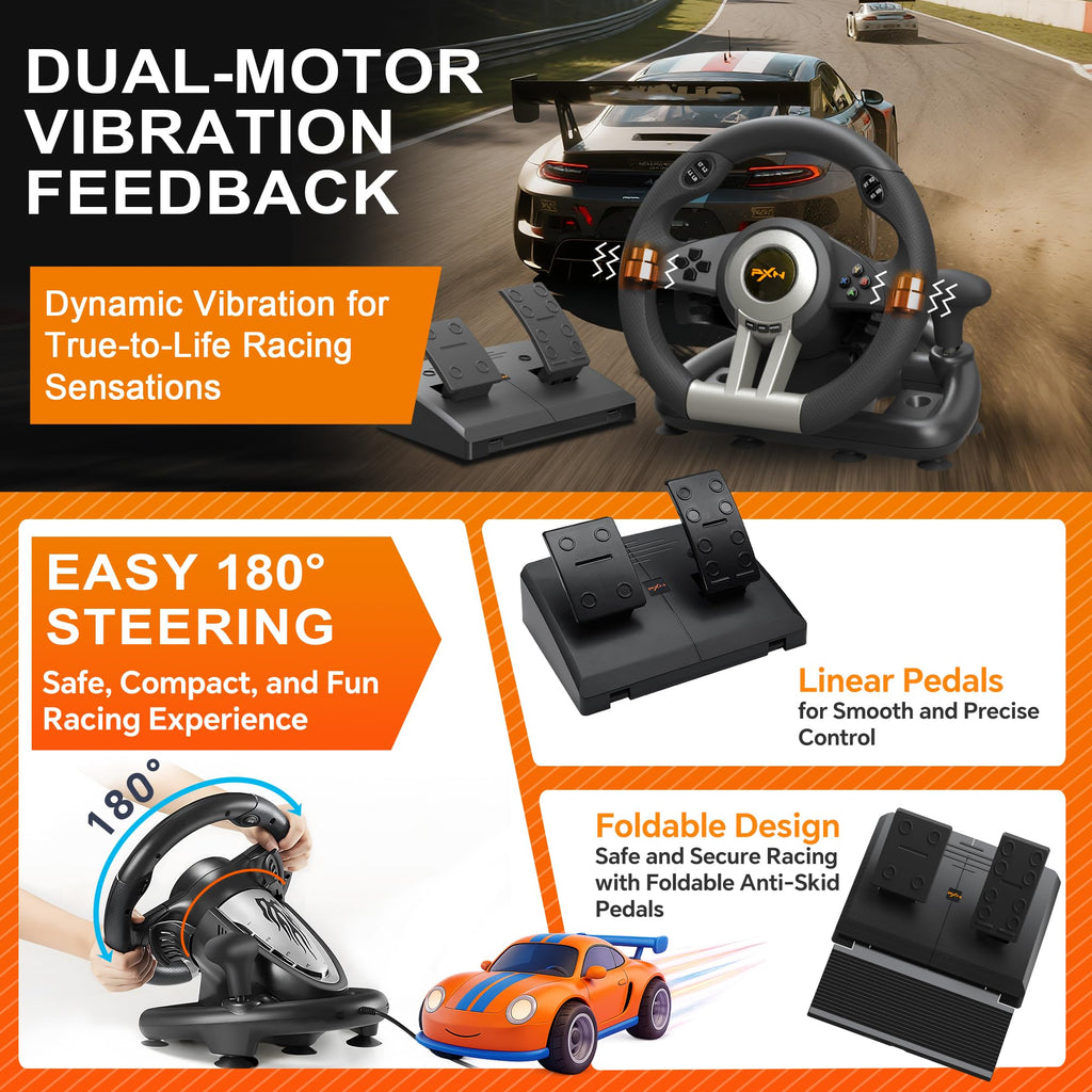 Gaming Steering Wheel with Pedals O46165