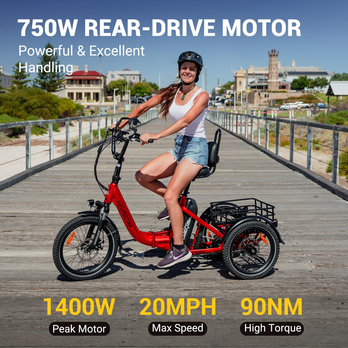 Folding Electric Tricycle 750W 48V 20Ah UL2849 J801308