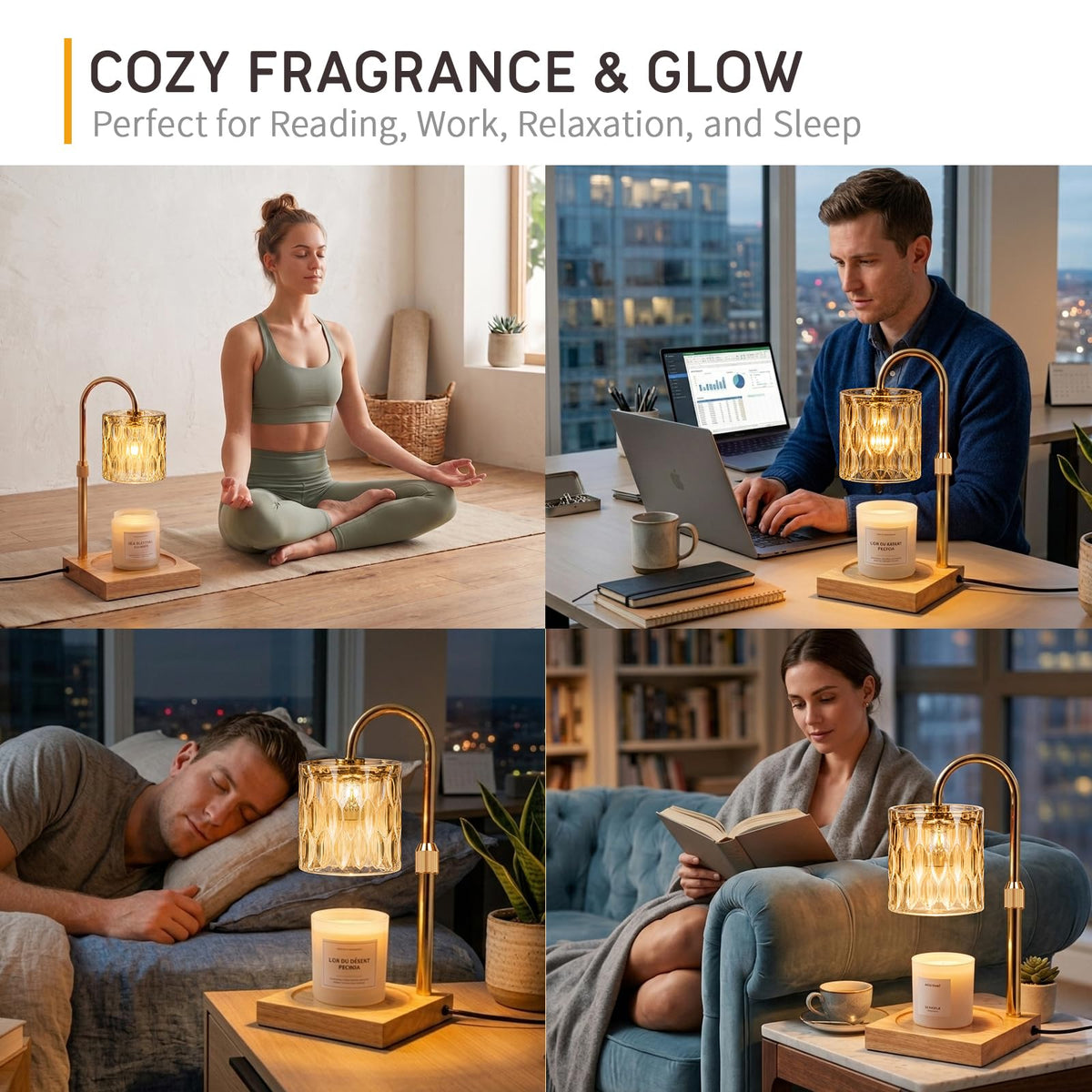 Adjustable Dimmable Candle Warmer Lamp with Timer P49600