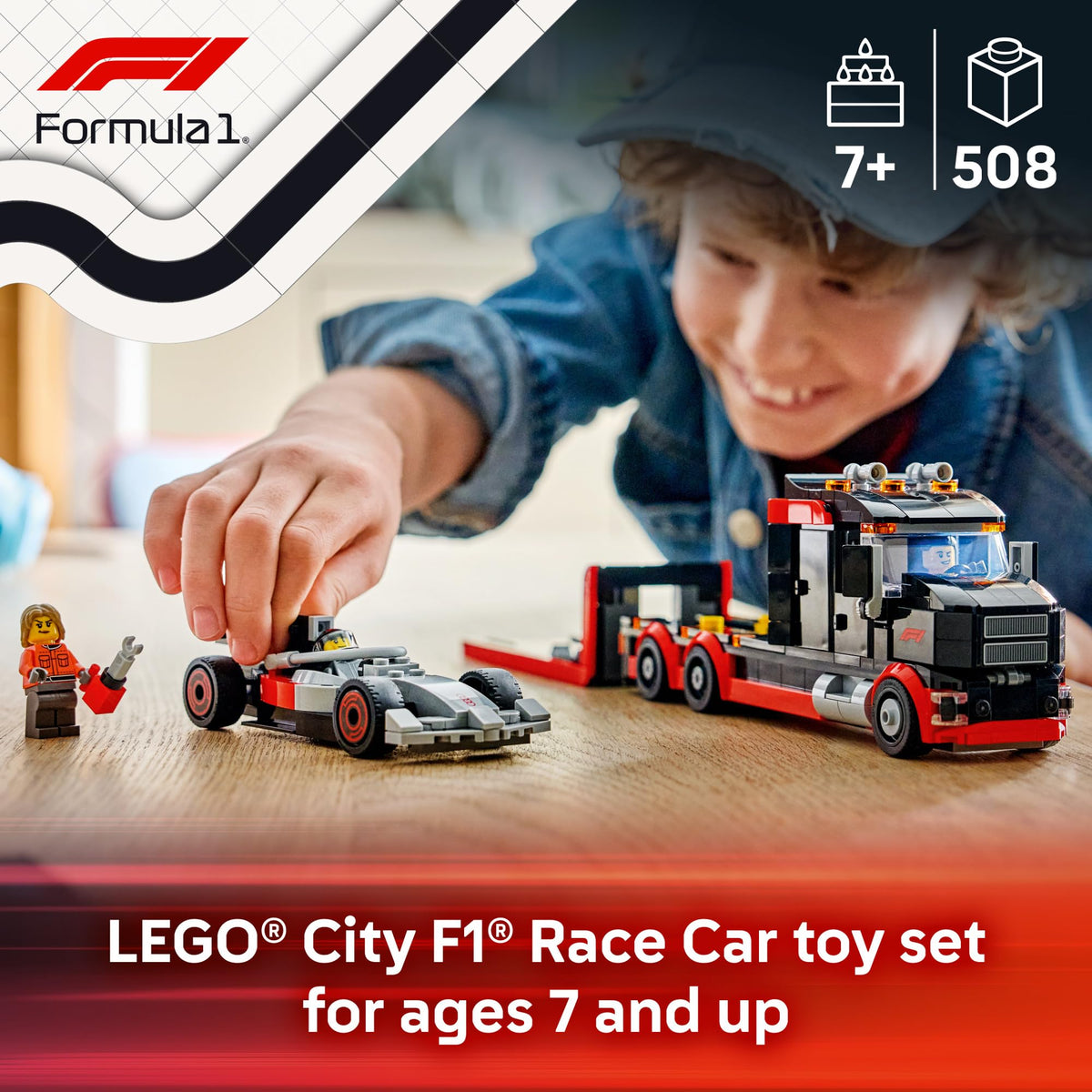 F1 Display Truck with Race Car V69701