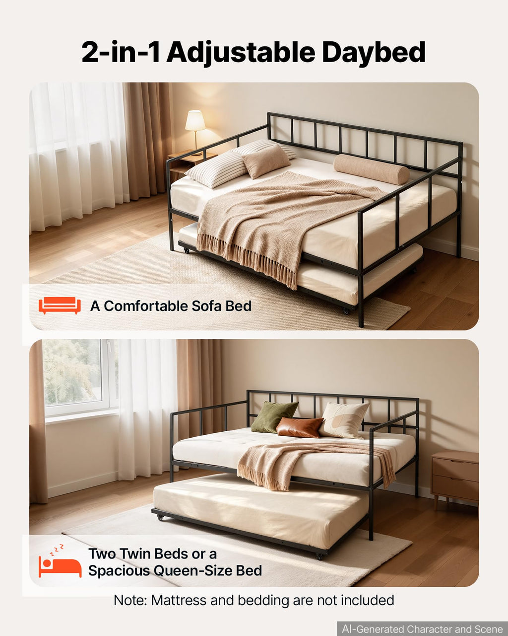 Full Size Daybed with Pop Up Trundle R953