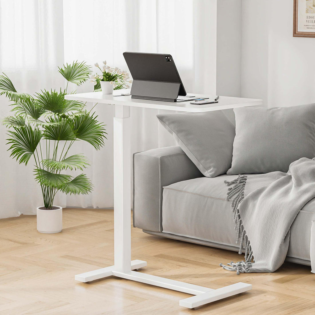 Hospital Over Bed Table with Wheels White R30084