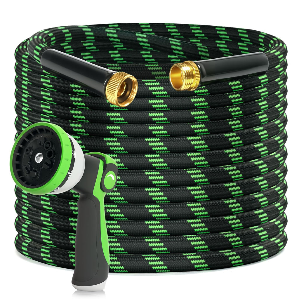 100ft Flexible Non-Expandable Garden Hose with 3/4" Brass Fittings U60388