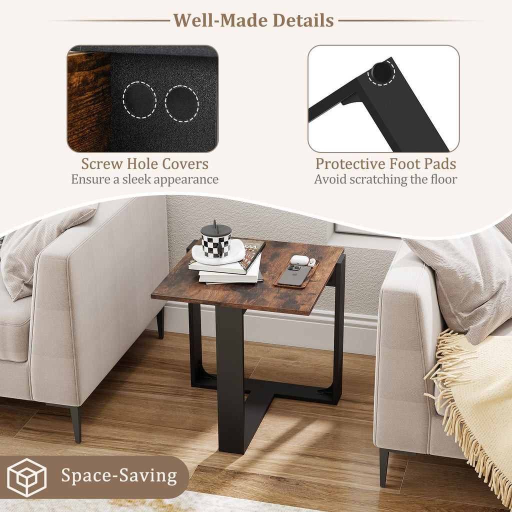 Set of 2 Square Wood Side Tables C7700