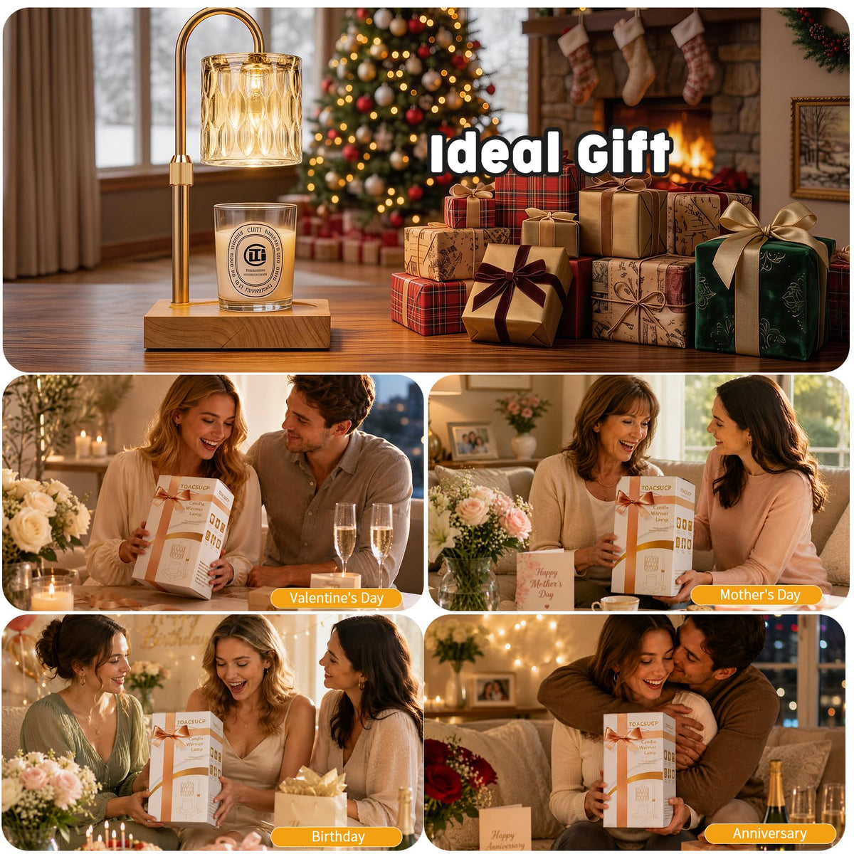 Adjustable Dimmable Candle Warmer Lamp with Timer P49600