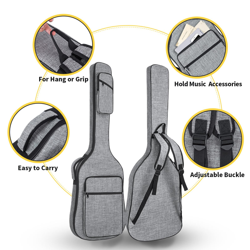 47 Inch 11mm Padding Grey Electric Bass Guitar Bag K709