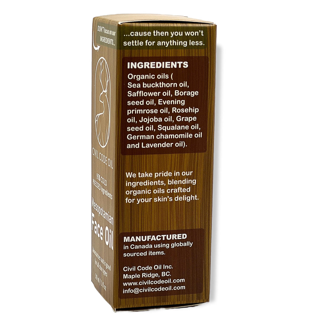 Organic Anti Aging Facial Oil with Sea Buckthorn, Jojoba, Squalane & Lavender 1oz U1439