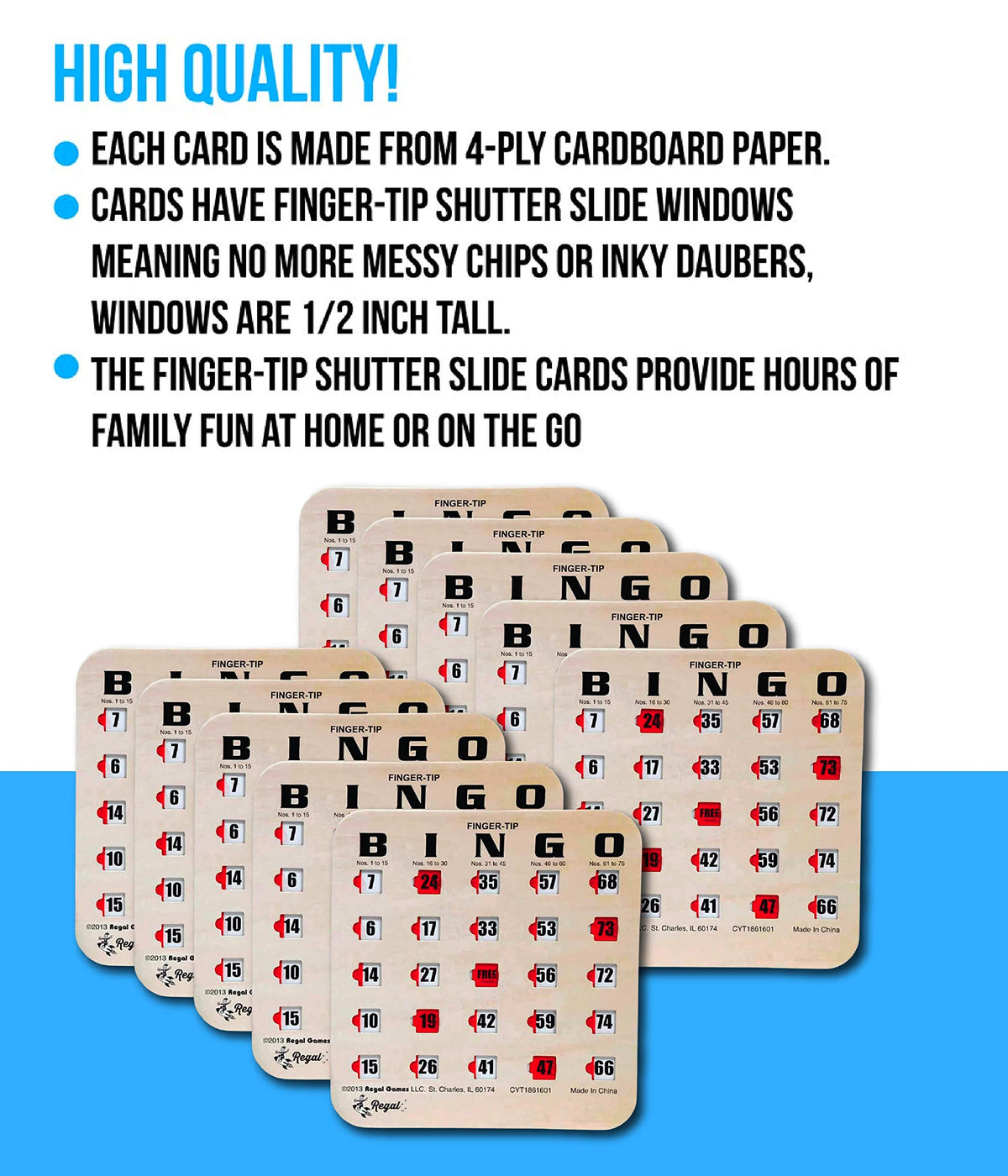 Large Print Reusable Bingo Cards 100 Pack B5874