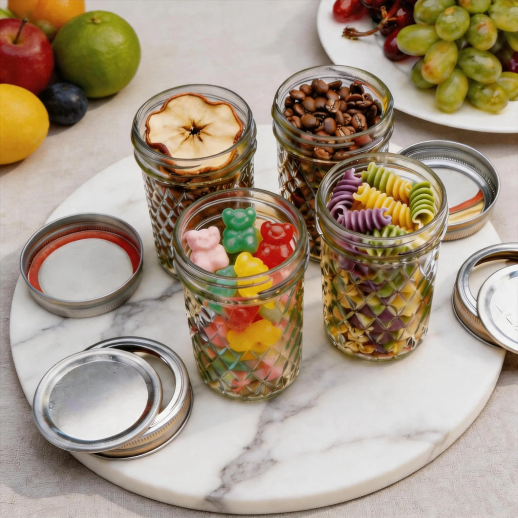 16 oz Wide Mouth Glass Mason Jars with Lids, 4 Pack G364