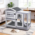 Wooden Rabbit Hutch with Waterproof Roof V74115