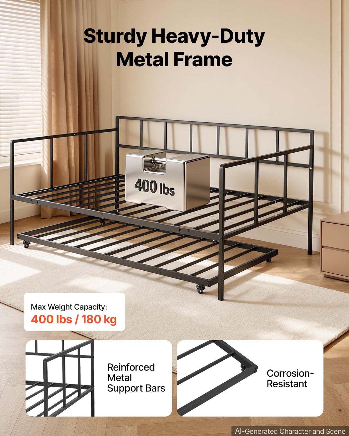 Full Size Daybed with Pop Up Trundle R953