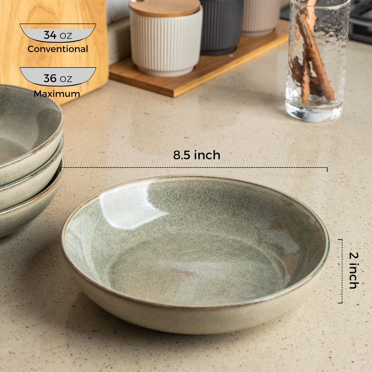 Ceramic Pasta Bowls Set of 4 O486