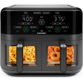6 Quart Dual Basket Nonstick Air Fryer - Black S2136