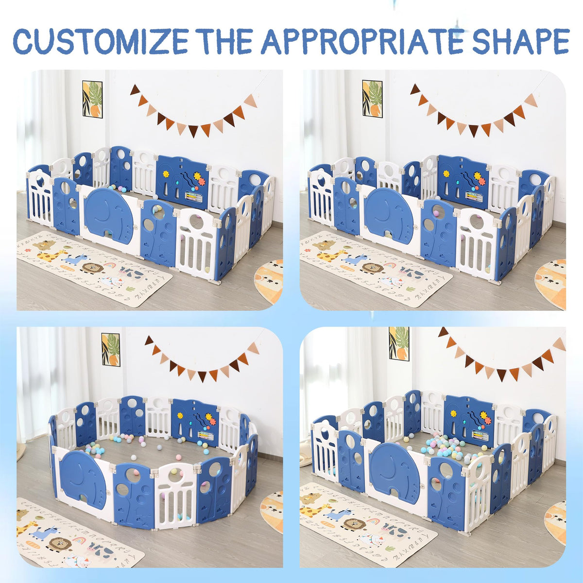 18-Panel Foldable Baby Playpen F6994