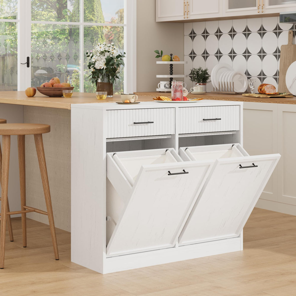 Double Tilt Out Laundry Hamper Cabinet X2158