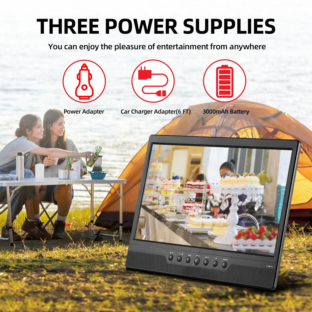 14 Inch Portable TV with Rechargeable Battery, ATSC Tuner, USB/HDMI/AV, 12 Volt V86452