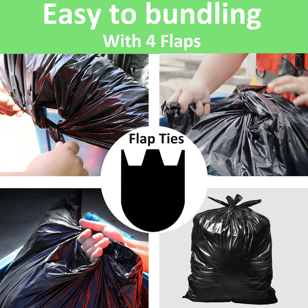 40-45 Gallon Heavy Duty Black Trash Bags 60 Count 1.2 Mil K93403