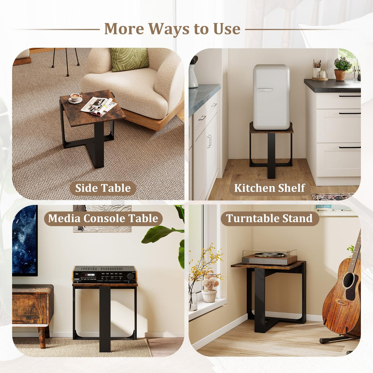Set of 2 Square Wood Side Tables C7700