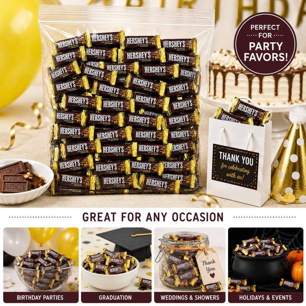 Milk Chocolate with Almonds Bars 50 Pieces Snack Size D971