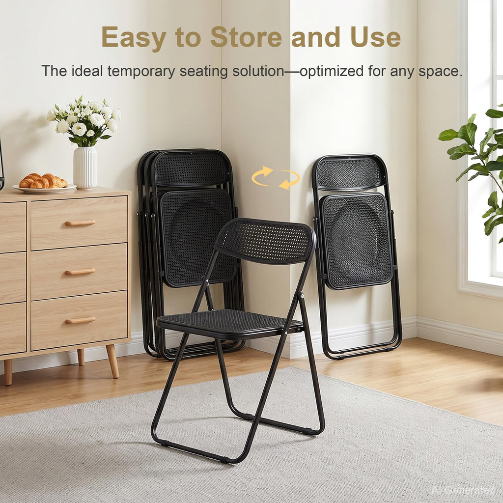 Black Plastic Folding Chairs 10 Pack K732984