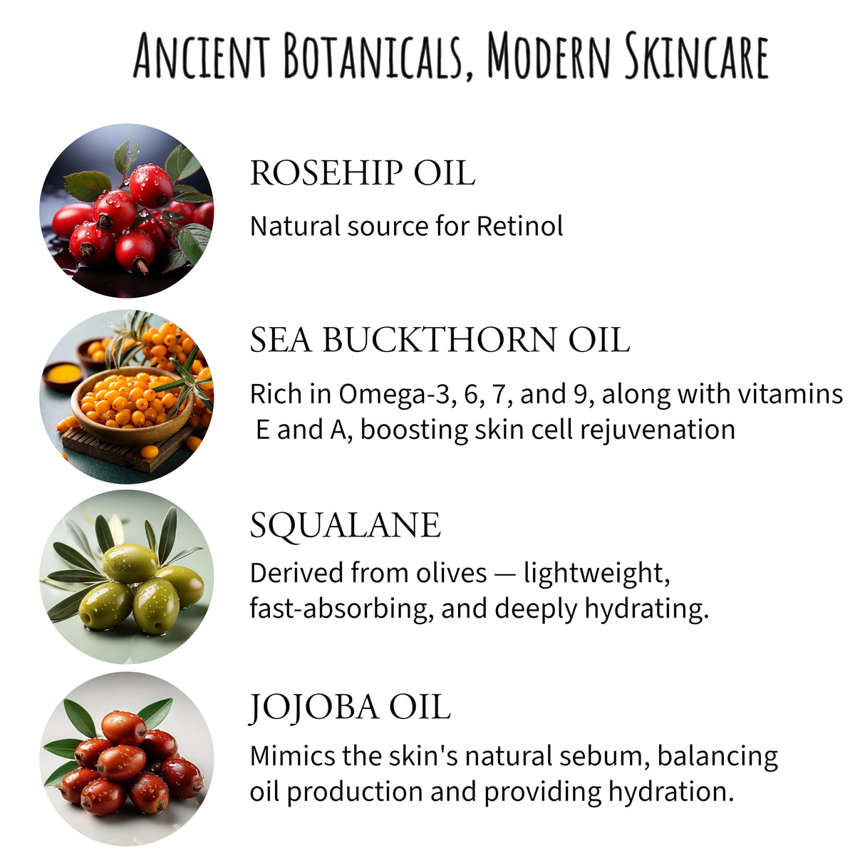 Organic Anti Aging Facial Oil with Sea Buckthorn, Jojoba, Squalane & Lavender 1oz U1439