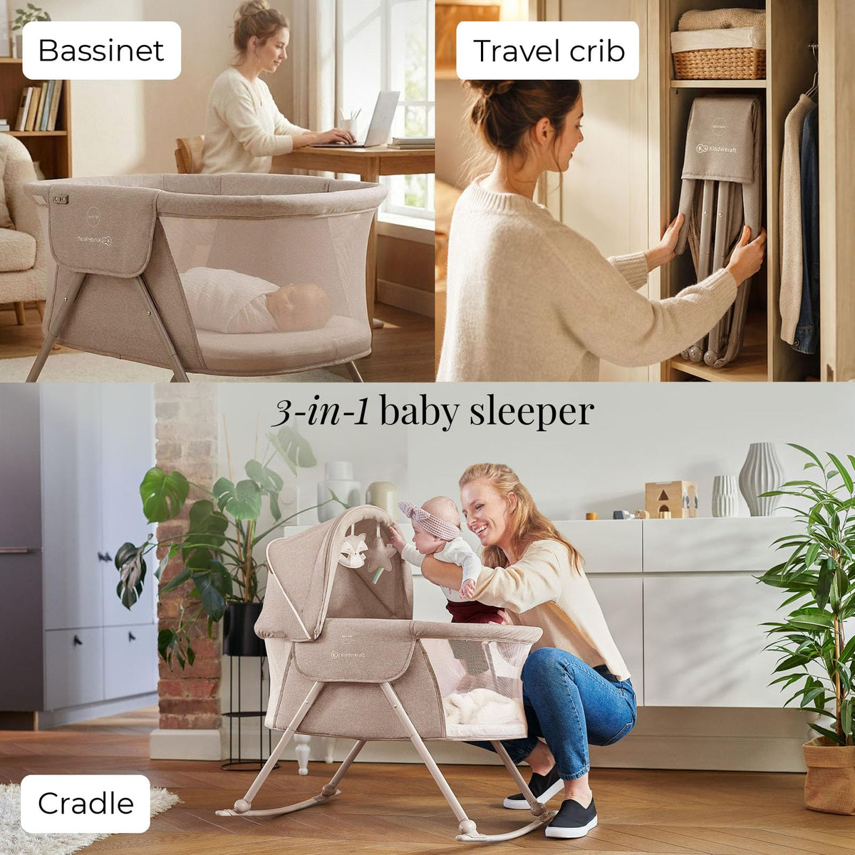 Beige Travel Bassinet I633164