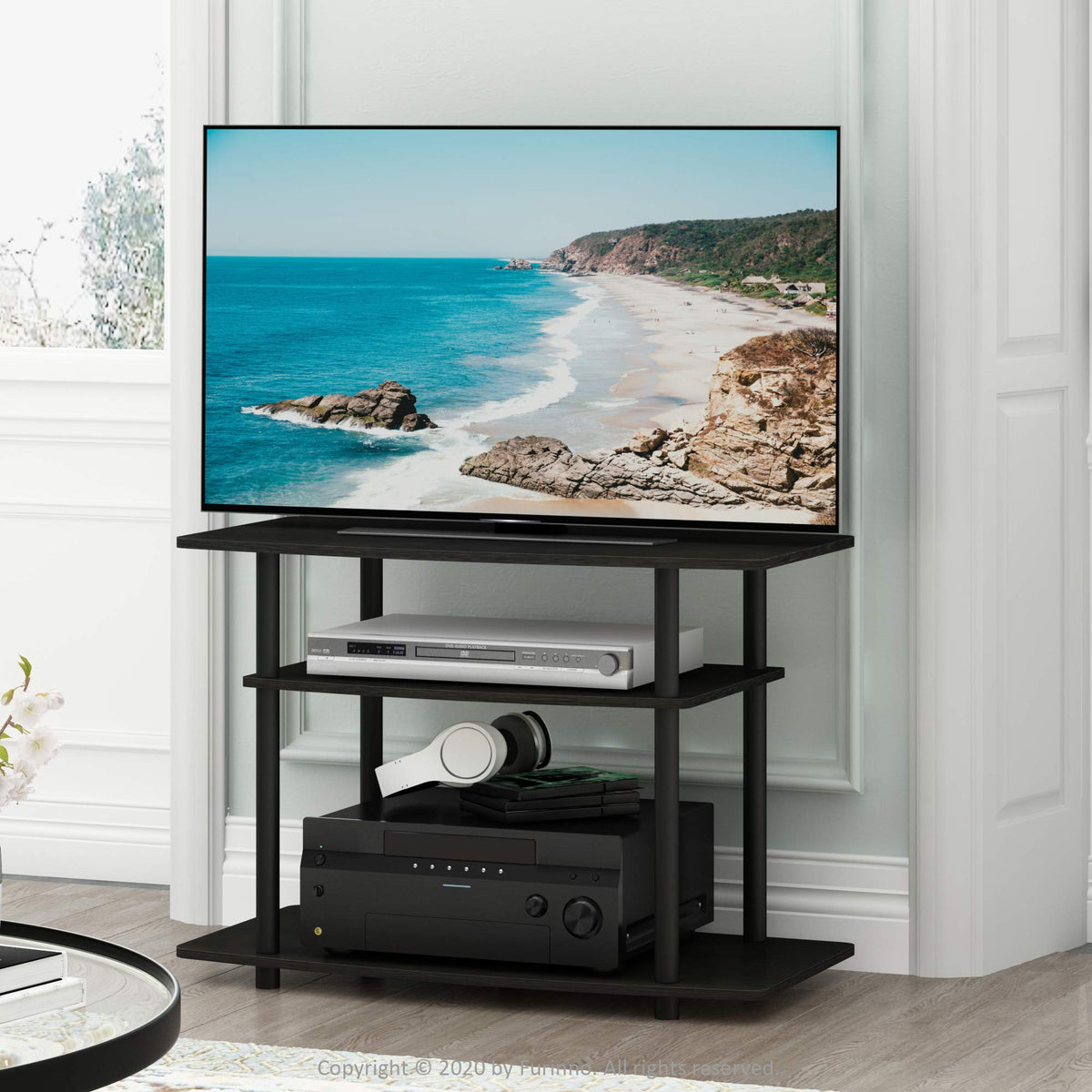3-Tier Espresso Black TV Stand P631