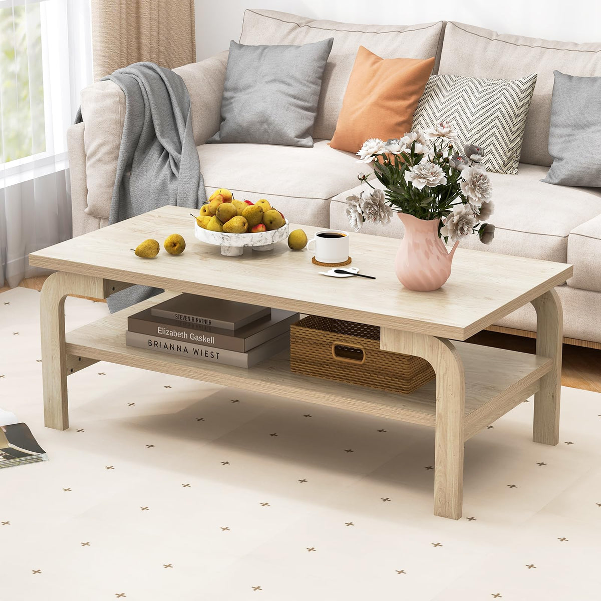 2-Tier Coffee Table with Storage L2077