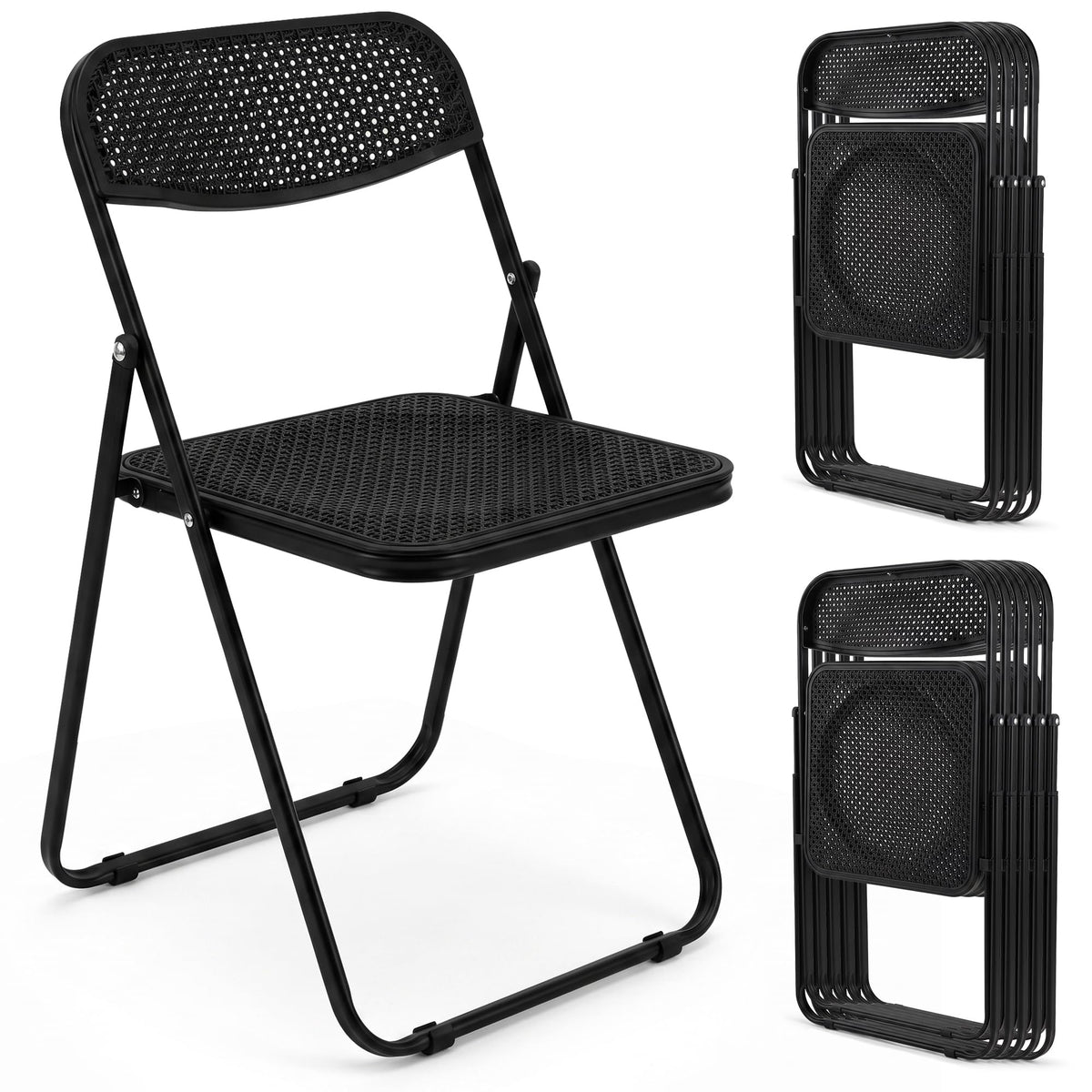 Black Plastic Folding Chairs 10 Pack K732984