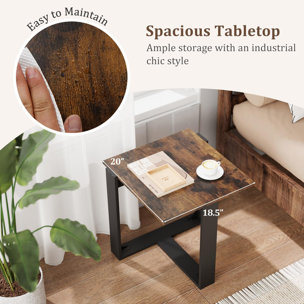 Set of 2 Square Wood Side Tables C7700