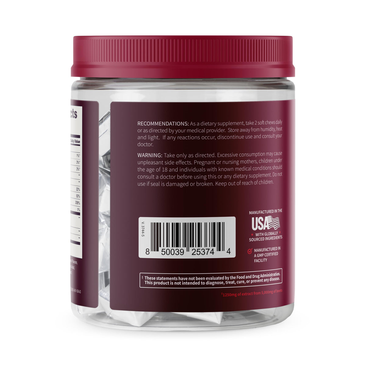 Beet Root Extract & CoQ10 Soft Chews, Mixed Berry, 60 Ct F6834