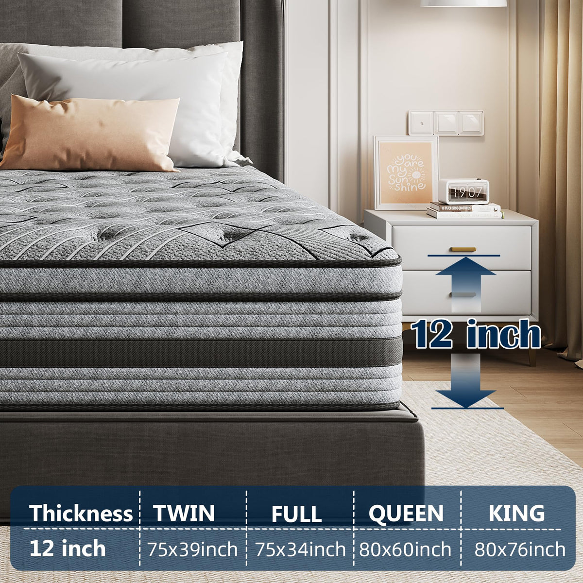 Queen Size Hybrid Memory Foam Mattress Y870054
